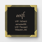ゲストビジターWIFI情報パスワード金ゴールドフレーム フォトプラーク (正面)