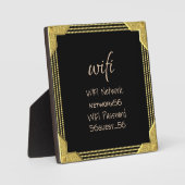 ゲストビジターWIFI情報パスワード金ゴールドフレーム フォトプラーク (正面)