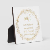 ゲストビジターWIFI情報パスワード金ゴールド黒 フォトプラーク (正面)