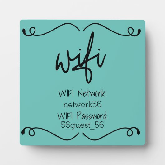 ゲストビジターWIFI情報パスワード フォトプラーク (正面)