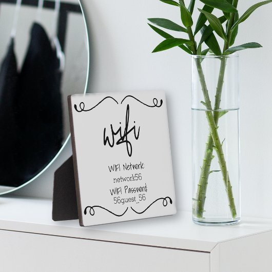 ゲストビジターWIFI情報パスワード フォトプラーク