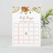 ゲストビンゴゲームカボチャ赤ちゃんシャワーを見つける 招待状 (スタンド正面)