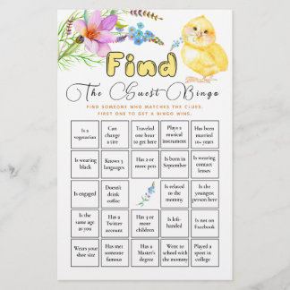 ゲストビンゴリトルシック赤ちゃんシャワーゲームを見つける