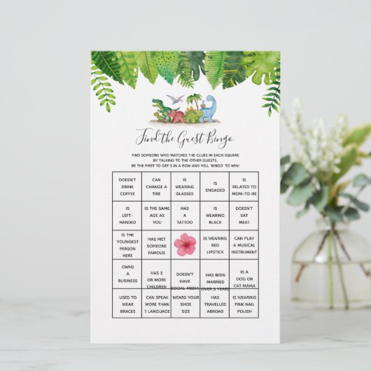 ゲストビンゴ恐竜の赤ちゃんシャワーゲームを見つける (スタンド正面)