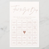 ゲストビンゴ赤面ピンクブライダルシャワーゲームの検索 (正面)