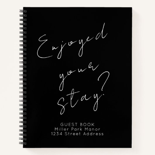 ゲストフィードバックゲストブックブラック ノートブック (正面)
