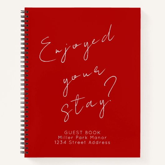 ゲストフィードバックゲストブックレッド ノートブック (正面)