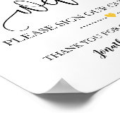 ゲストブックにサインウェルカムサンキュー ポスター (角)