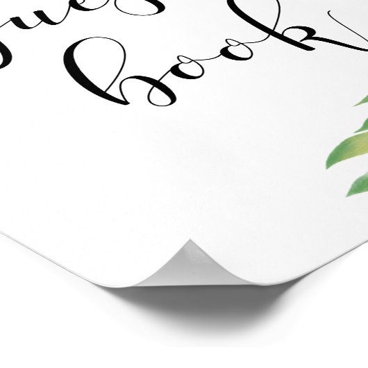 ゲストブックに署名してください水の色葉の記号 ポスター (角)