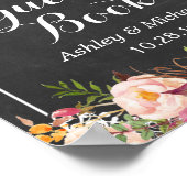 ゲストブックに署名 |結婚シャルボード標識 ポスター (角)