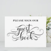 ゲストブックのテーブルカー結婚ドに署名してください 招待状 (スタンド正面)