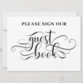 ゲストブックのテーブルカー結婚ドに署名してください 招待状 (正面)