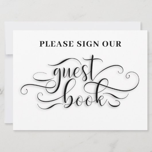 ゲストブックのテーブルカー結婚ドに署名してください 招待状 (正面)