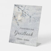 ゲストブックのテーブ結婚ルペデスタルのサインに署名 台座サイン (正面)