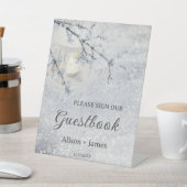 ゲストブックのテーブ結婚ルペデスタルのサインに署名 台座サイン (インサイチュ)