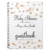 ゲストブックのベビーシャワーの銅ホイルのグリッターライト ノートブック (正面)