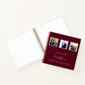ゲストブックの卒業式バーガンディ写真名 ノートブック (内部)