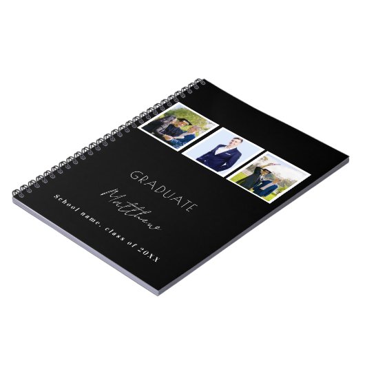 ゲストブックの卒業白黒の写真名 ノートブック (左側)