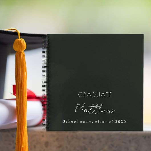 ゲストブックの卒業白黒名 ノートブック