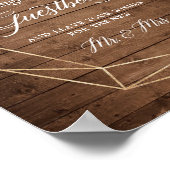 ゲストブックの幾何学的素朴フローラ ポスター (角)