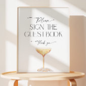 ゲストブックの真珠とプロセッコのペデスタルのサイン 台座サイン