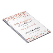 ゲストブックの第18誕生日のばら色の金ゴールドのグリッターの紙吹雪 ノートブック (右側)