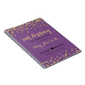 ゲストブックの第18誕生日の金ゴールドの紙吹雪の紫色 ノートブック (右側)