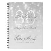 ゲストブックの第30誕生日の銀製の《写真》ぼけ味の輝きライト ノートブック (正面)