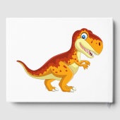 ゲストブックの誕生日の恐竜金ゴールド ゲストブック (裏面)