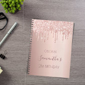 ゲストブックの誕生日バラ金ゴールドグリッタードリップ ノートブック