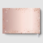 ゲストブックの誕生日バラ金ゴールドグリッター ゲストブック (裏面)