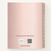 ゲストブックの誕生日バラ金ゴールド写真 ノートブック (裏面)