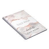 ゲストブックの誕生日バラ金ゴールド大理石ゲート ノートブック (右側)