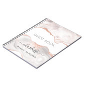 ゲストブックの誕生日バラ金ゴールド大理石ゲート ノートブック (左側)