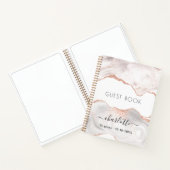 ゲストブックの誕生日バラ金ゴールド大理石ゲート ノートブック (内部)