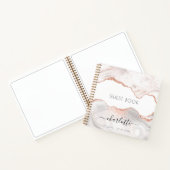 ゲストブックの誕生日バラ金ゴールド大理石ゲート ノートブック (内部)