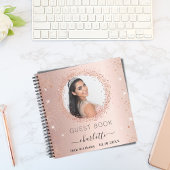 ゲストブックの誕生日バラ金ゴールド赤面写真 ノートブック