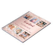 ゲストブックの誕生日フォトコラージュバラ金ゴールド予算 ノートブック (左側)