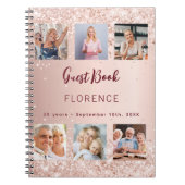 ゲストブックの誕生日フォトコラージュバラ金ゴールド予算 ノートブック (正面)