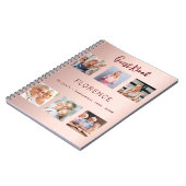 ゲストブックの誕生日フォトコラージュバラ金ゴールド予算 ノートブック (左側)