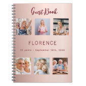 ゲストブックの誕生日フォトコラージュバラ金ゴールド予算 ノートブック (正面)