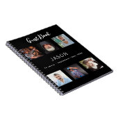 ゲストブックの誕生日フォトコラージュ黒の予算 ノートブック (右側)