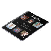 ゲストブックの誕生日フォトコラージュ黒の予算 ノートブック (左側)