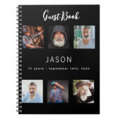 ゲストブックの誕生日フォトコラージュ黒の予算 ノートブック (正面)