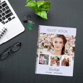 ゲストブックの誕生日ラベンダーフォトコラージュ ノートブック