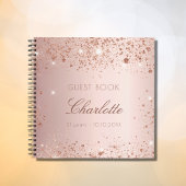 ゲストブックの誕生日赤面バラ金ゴールドグリッター名 ノートブック