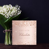 ゲストブックの誕生日赤面バラ金ゴールドグリッター名 ノートブック