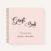 ゲストブックの誕生日赤面バラ金ゴールドスクリプト ノートブック (正面)