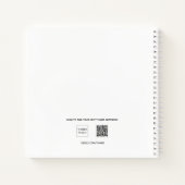 ゲストブックの誕生日　白　黒のスクリプト ノートブック (裏面)