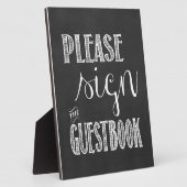 ゲストブックのChalkboardのサインにサイン結婚して下さい フォトプラーク (側面)